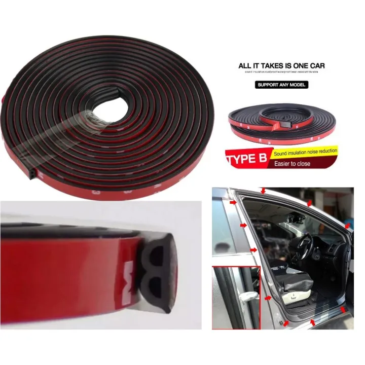 1 Roll Car Rubber Scheme Silence Noise Door Sound Proof Insulation 4.3M Double D