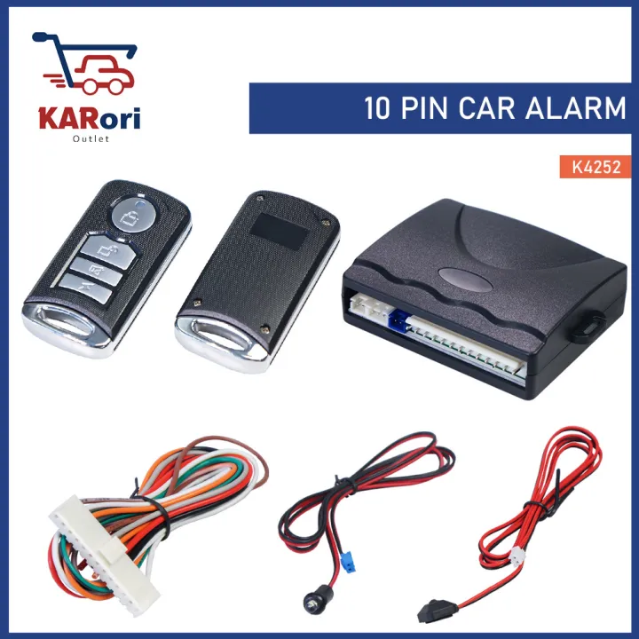 10 PIN CAR ALARM SYSTEM / CAR REMOTE BUTTON ALARM SYSTEM (10 pin wire with 13 pin socket)
