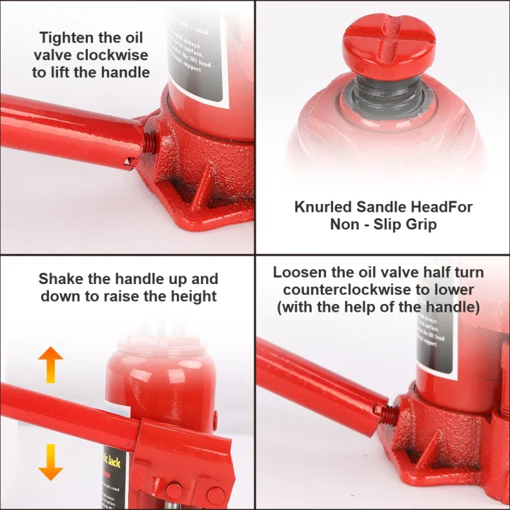 MANSOON 5T 10T Portable Heavy Duty Hydraulic Floor Bottle Jack Automotive Car Van Truck SUV Emergency Kit Set