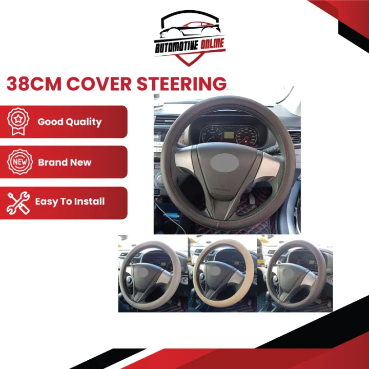 38CM Cover Steering Durable PU Leather Car Auto Steering Wheel Cover 14'' 380MM All Seasons Fit