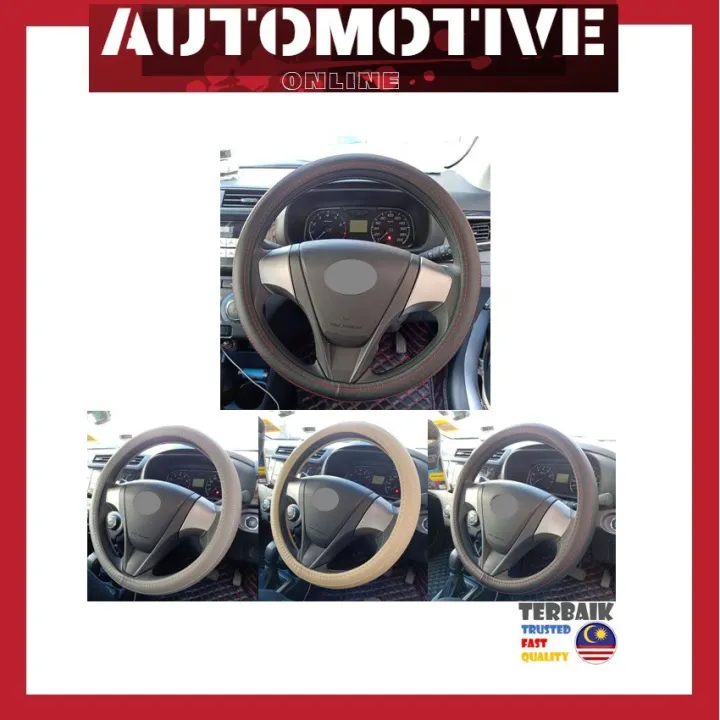 38CM Cover Steering Durable PU Leather Car Auto Steering Wheel Cover 14'' 380MM All Seasons Fit