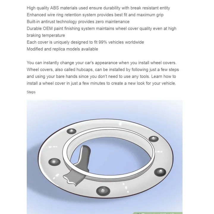 Perodua KANCIL 850 12 Inch ABS Universal Wheel Cover Rim Center Hub Caps