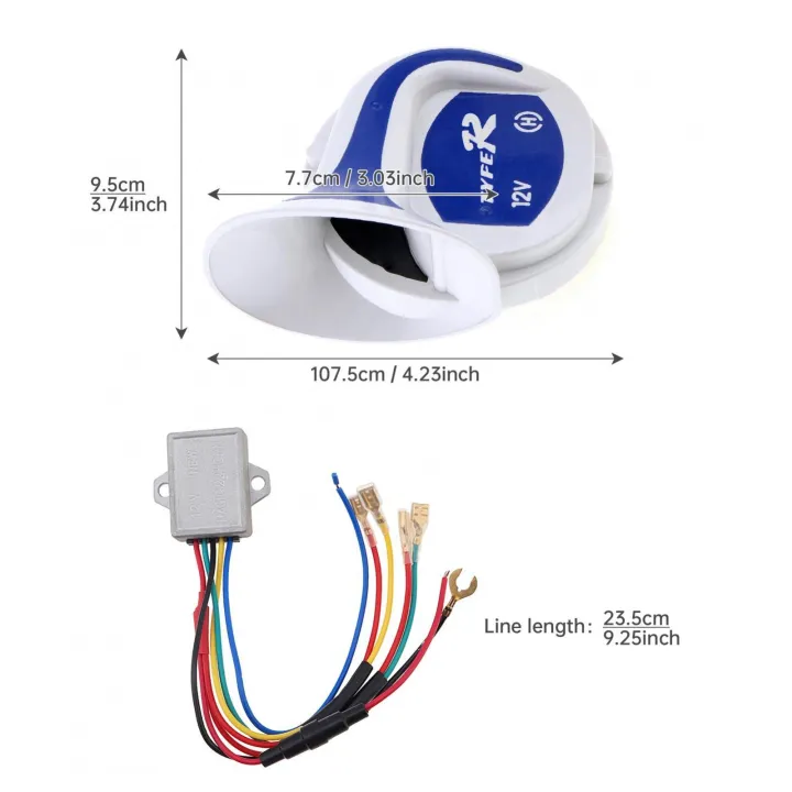 2Pc Car Horn Music Loud 12v BM Horn Snail Horn Air Honk Motorcycle