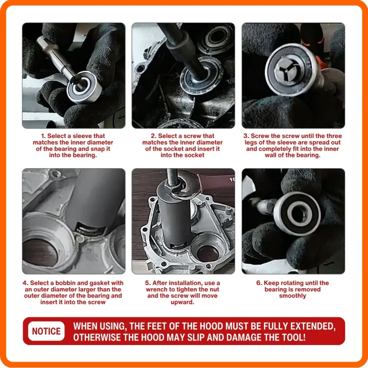 PRODIY MT-668 8PCS Motorcycle Bearing Puller Tools 9-23mm Inner Diameter Automotive Hand Tool Set Universal Repair Kits