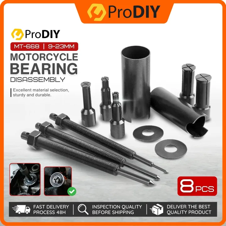 PRODIY MT-668 8PCS Motorcycle Bearing Puller Tools 9-23mm Inner Diameter Automotive Hand Tool Set Universal Repair Kits