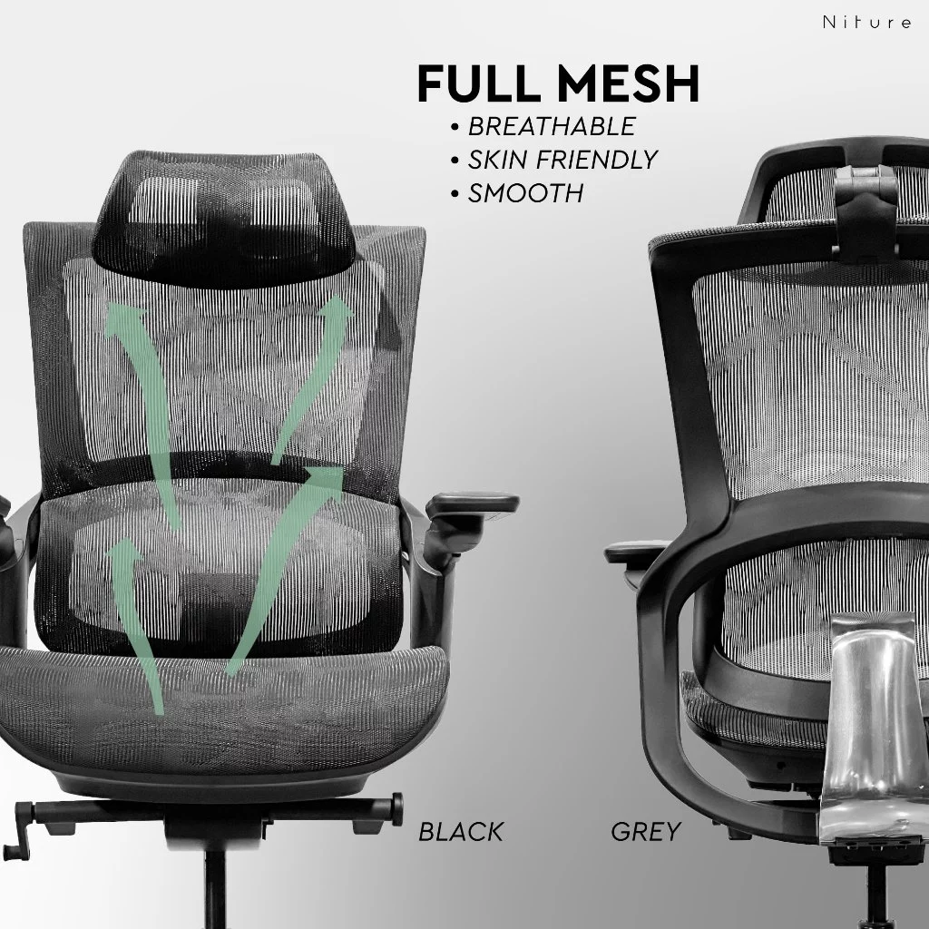 PILLO Office Chair/Ergonomic Chair/High Back Mesh Chair/Kerusi Office Full Mesh by Niture