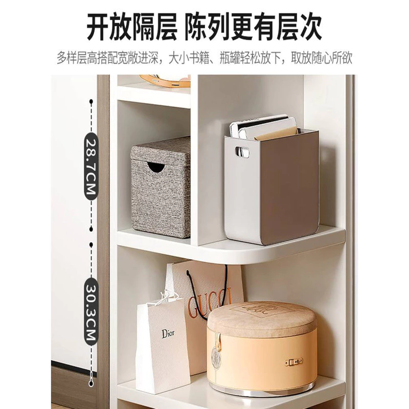 Corner Bookshelf Storage Rack Floor-standing Bedroom Living Room Narrow Corner Bookshelf Triangular Wall Corner Cabinet Storage Display Cabinet