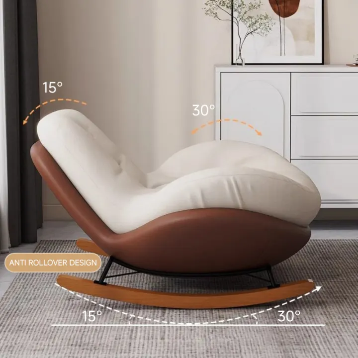 Modern Upholstered Rocking Chair-Tufted Seat and Metal Legs Lounge Chair for Living Room Bedroom 摇椅