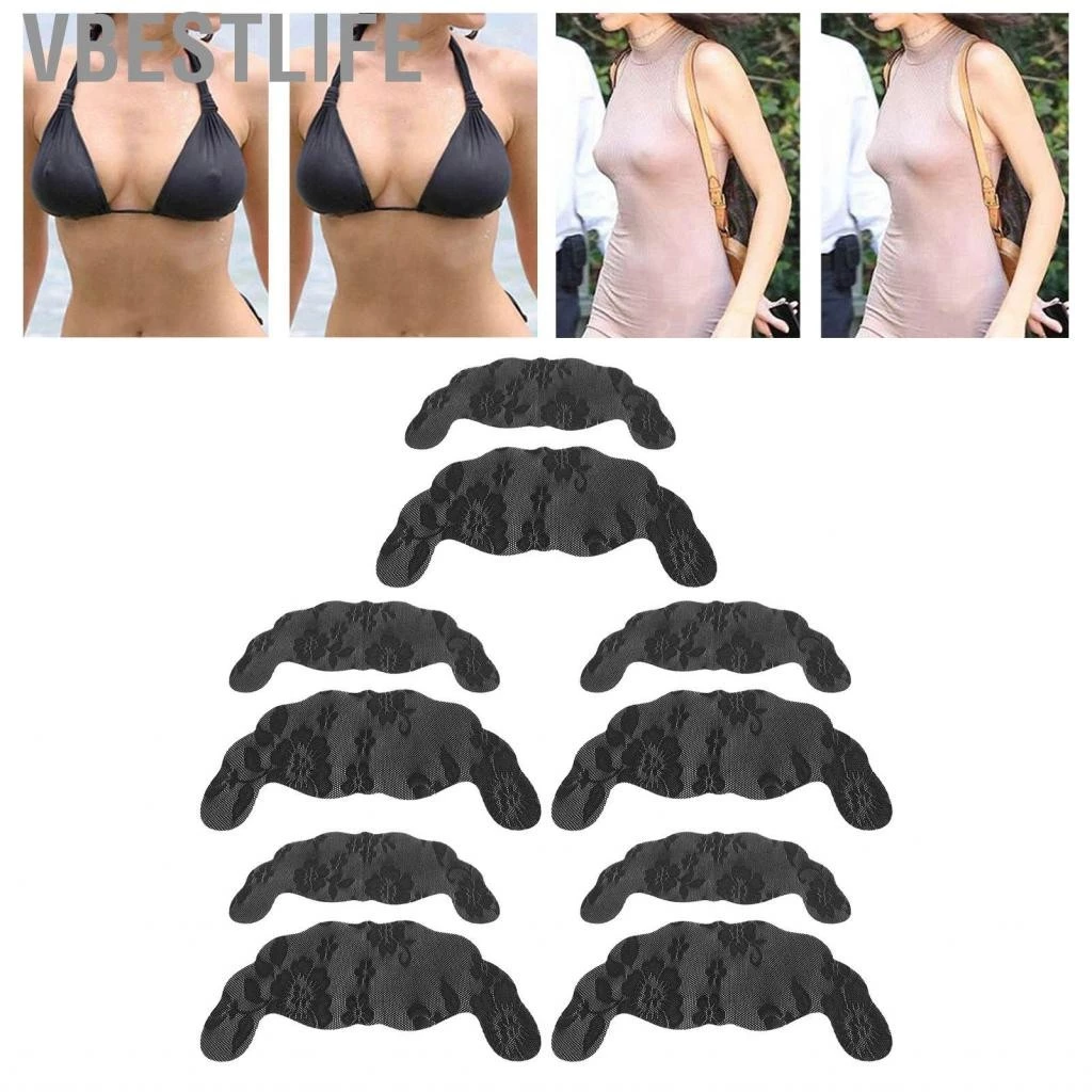 VBESTLIFE Adhesive Disposable Bra Breast Lift Nipple Covers Backless Black Breathable Strapless for Wedding Dress