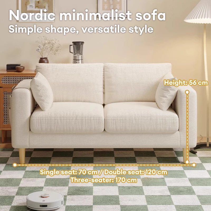 𝐁𝐌𝐙𝐀𝐑 Sofa Moden 1/2/3 Seater – Warna Beige & Grey, Bingkai Kayu Padu, Sarung Boleh Ditanggalkan