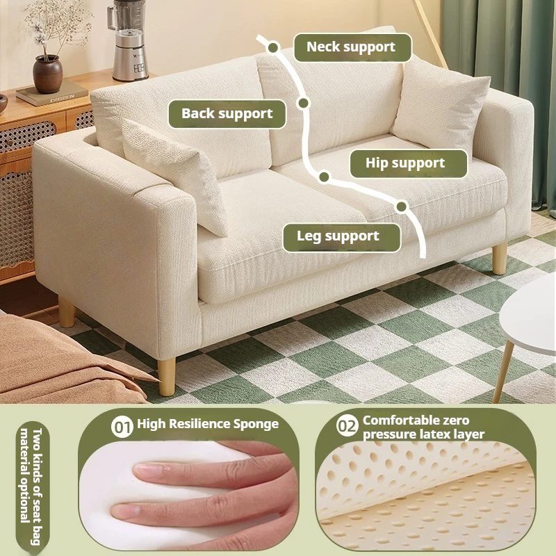 𝐁𝐌𝐙𝐀𝐑 Sofa Moden 1/2/3 Seater – Warna Beige & Grey, Bingkai Kayu Padu, Sarung Boleh Ditanggalkan