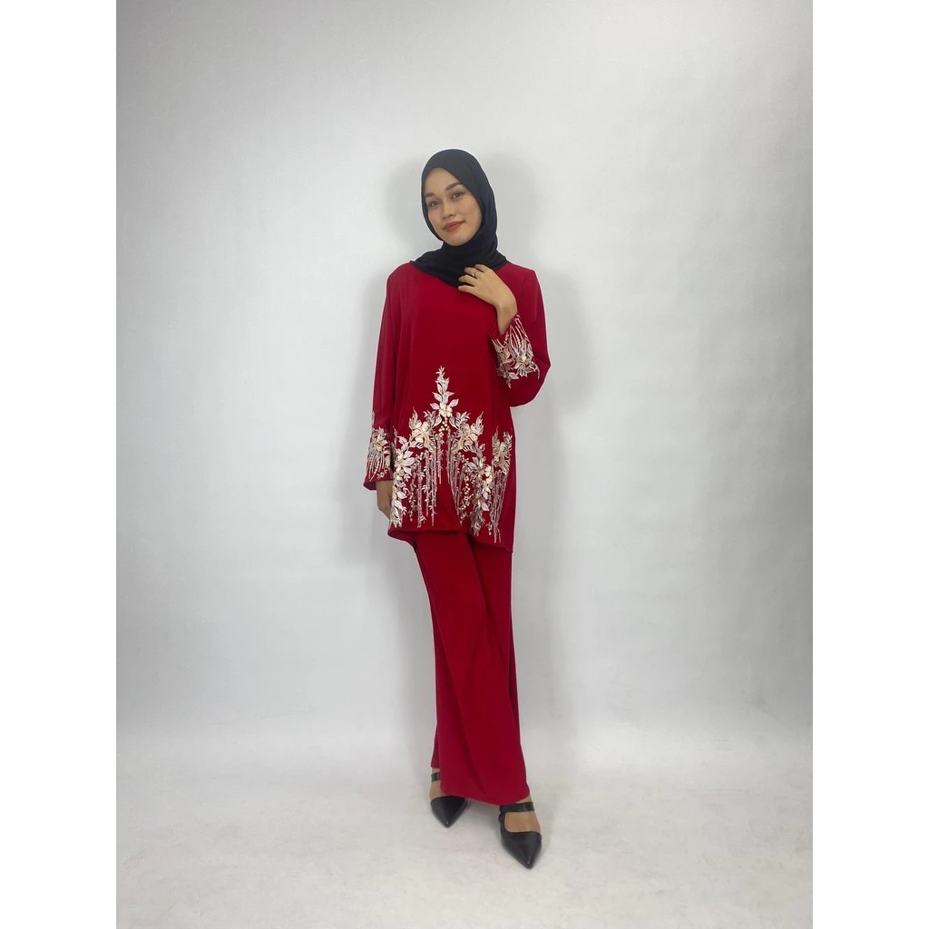 Bentop Baju Kurung Dewasa Modern Fit Series [1] Satin mix Set Fabric