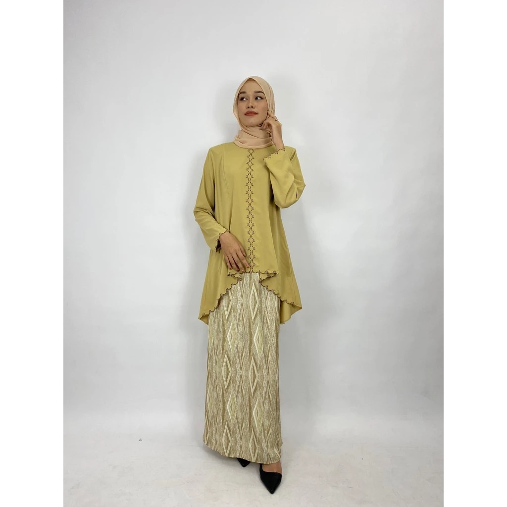 Bentop Baju Kurung Dewasa Modern Fit Series [1] Satin mix Set Fabric