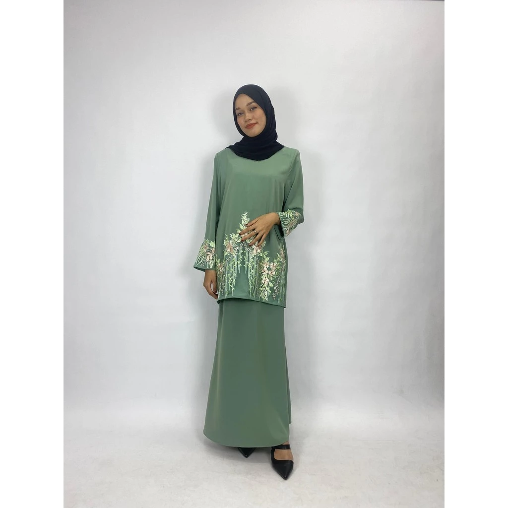 Bentop Baju Kurung Dewasa Modern Fit Series [1] Satin mix Set Fabric