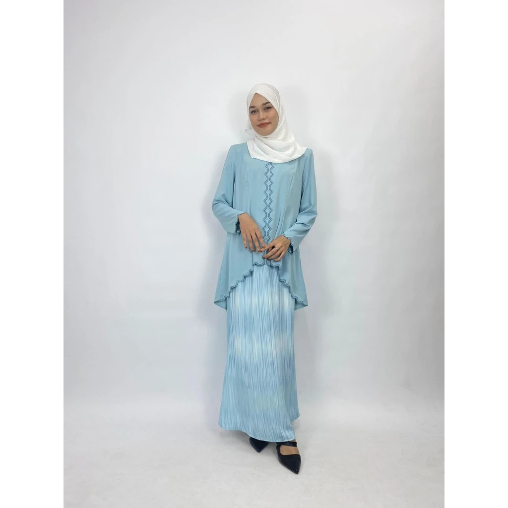 Bentop Baju Kurung Dewasa Modern Fit Series [1] Satin mix Set Fabric