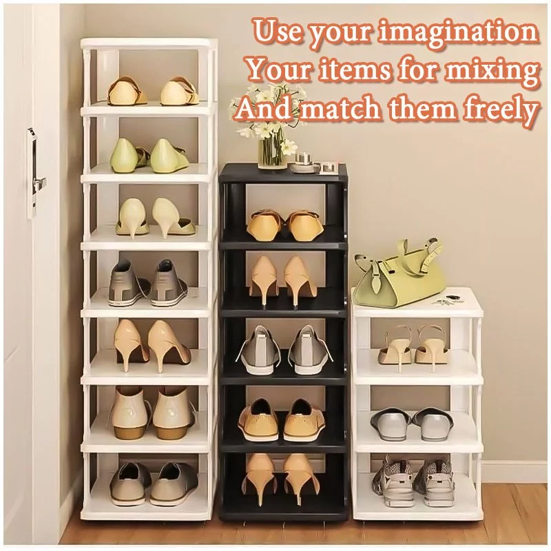 Shoe Rack Rak Kasut Berbilang Lapisan Multi-layer Folding Narrow Shoe Rack Plastic Simple Shoe Rack Organizer Shelf
