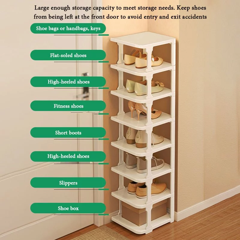 Shoe Rack Rak Kasut Berbilang Lapisan Multi-layer Folding Narrow Shoe Rack Plastic Simple Shoe Rack Organizer Shelf