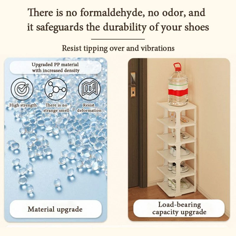 Shoe Rack Rak Kasut Berbilang Lapisan Multi-layer Folding Narrow Shoe Rack Plastic Simple Shoe Rack Organizer Shelf
