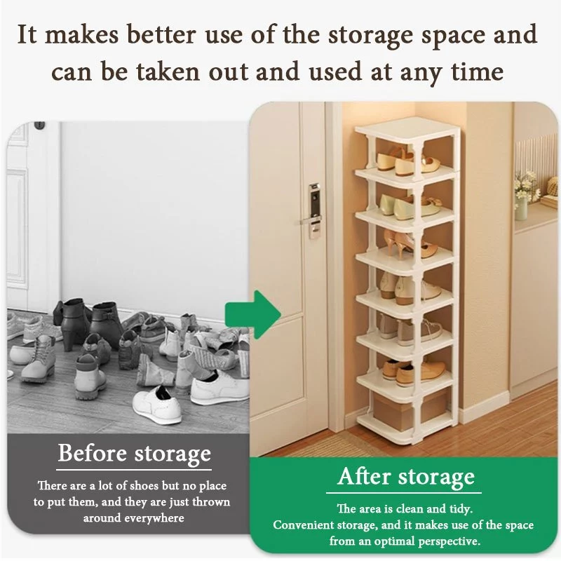 Shoe Rack Rak Kasut Berbilang Lapisan Multi-layer Folding Narrow Shoe Rack Plastic Simple Shoe Rack Organizer Shelf