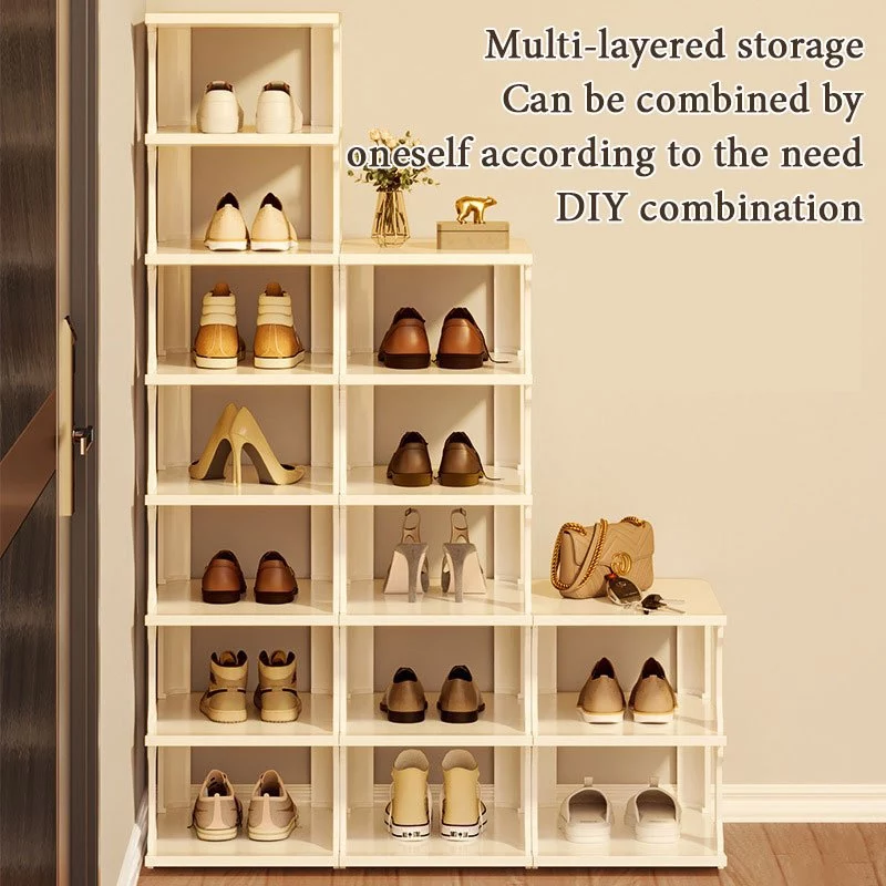 Shoe Rack Rak Kasut Berbilang Lapisan Multi-layer Folding Narrow Shoe Rack Plastic Simple Shoe Rack Organizer Shelf