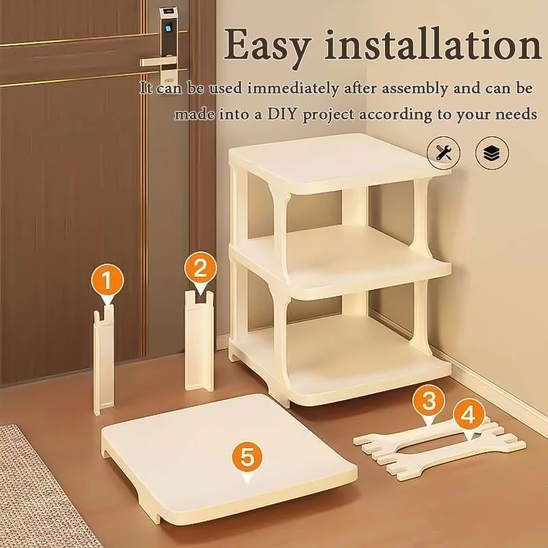 Shoe Rack Rak Kasut Berbilang Lapisan Multi-layer Folding Narrow Shoe Rack Plastic Simple Shoe Rack Organizer Shelf