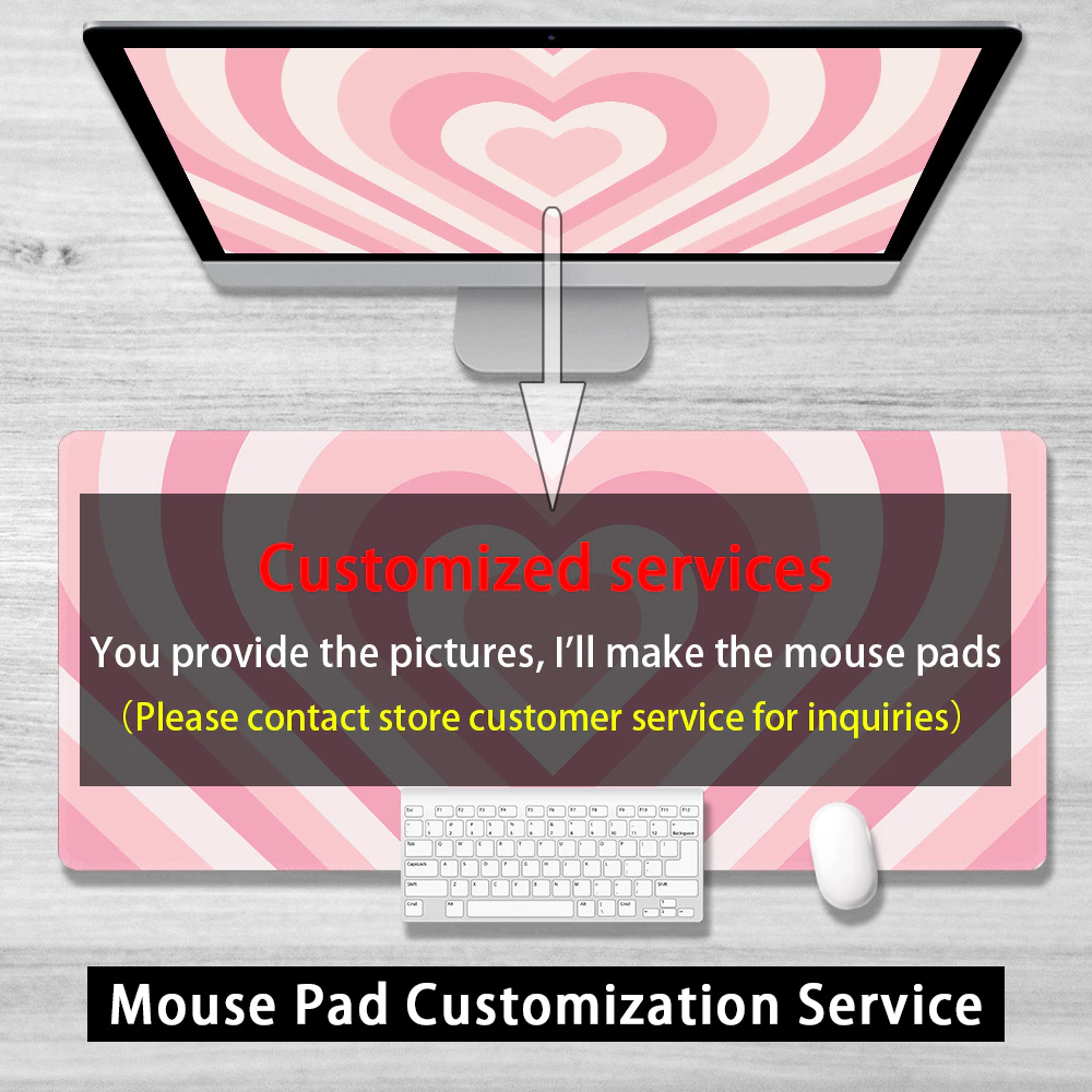 Hypnotic Hearts 6 Colors Mousepad | Extended Mousepad | Waterproof Non-Slip Design | Precision Stitched Edges | Cute Deskmat | Large Gaming