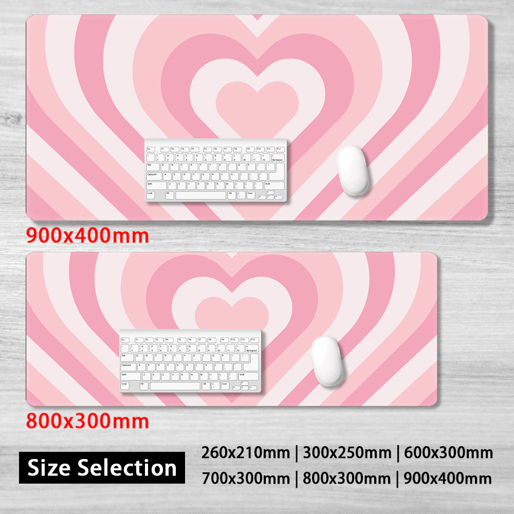 Hypnotic Hearts 6 Colors Mousepad | Extended Mousepad | Waterproof Non-Slip Design | Precision Stitched Edges | Cute Deskmat | Large Gaming