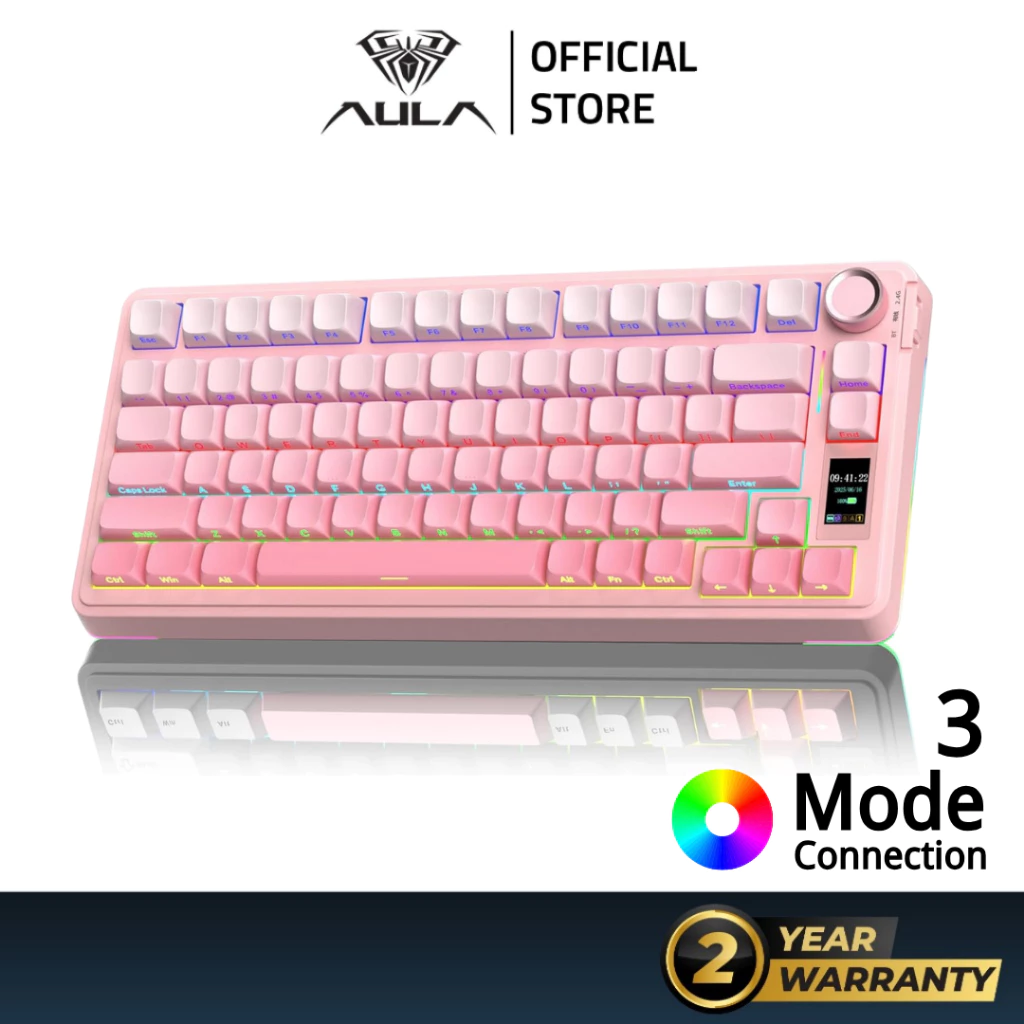 AULA S75PRO RGB Mechanical Keyboard Wireless /Wired LCD Screen & Multi-Function Knob Hot-Swappable