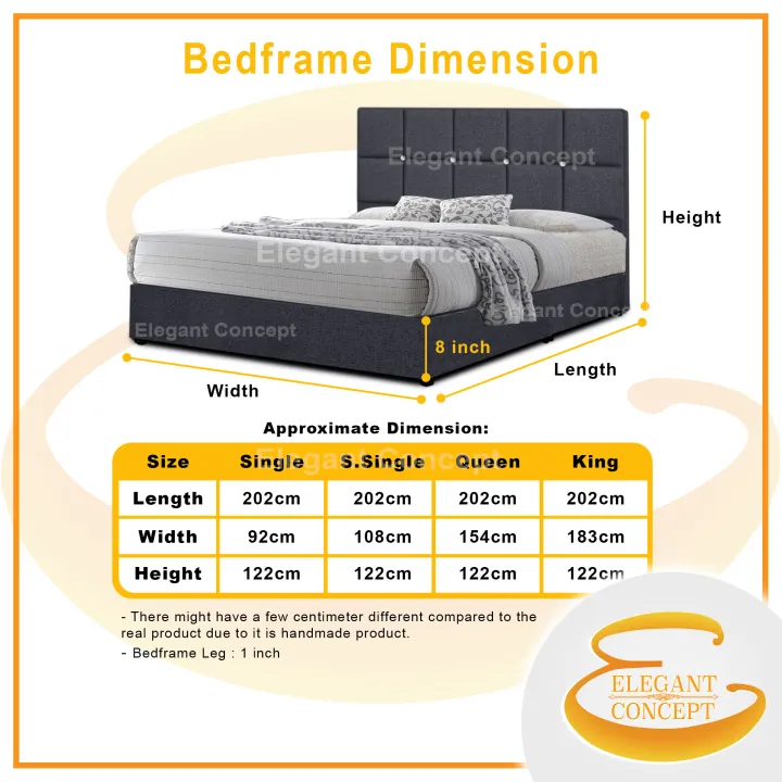 EC (Alvis) Bedframe Divan / Katil - Full Solid Wood Structure (Water Repellent Fabric) Single / S.Single / Queen / King