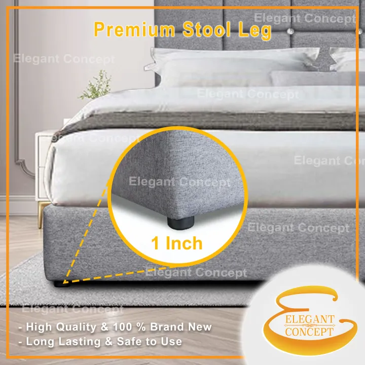 EC (Alvis) Bedframe Divan / Katil - Full Solid Wood Structure (Water Repellent Fabric) Single / S.Single / Queen / King
