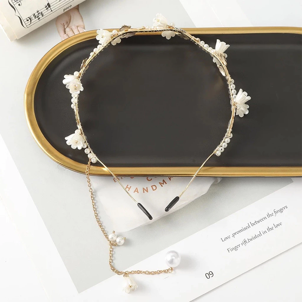 1Pc Headband Flower New Style Beads Tassel Wave Hair Band Woman Hair Accessories Chinese