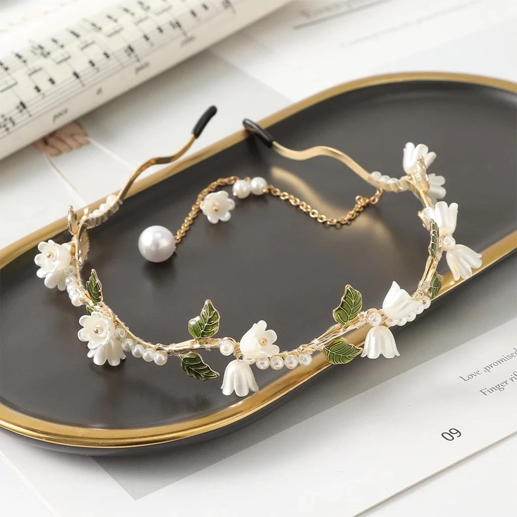 1Pc Headband Flower New Style Beads Tassel Wave Hair Band Woman Hair Accessories Chinese