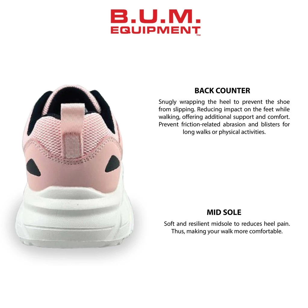 BUM Equipment Kasut Wanita Kasual Ringan Bernafas - Women's Shoes BE99322/BE99323 Pink/White Sneaker