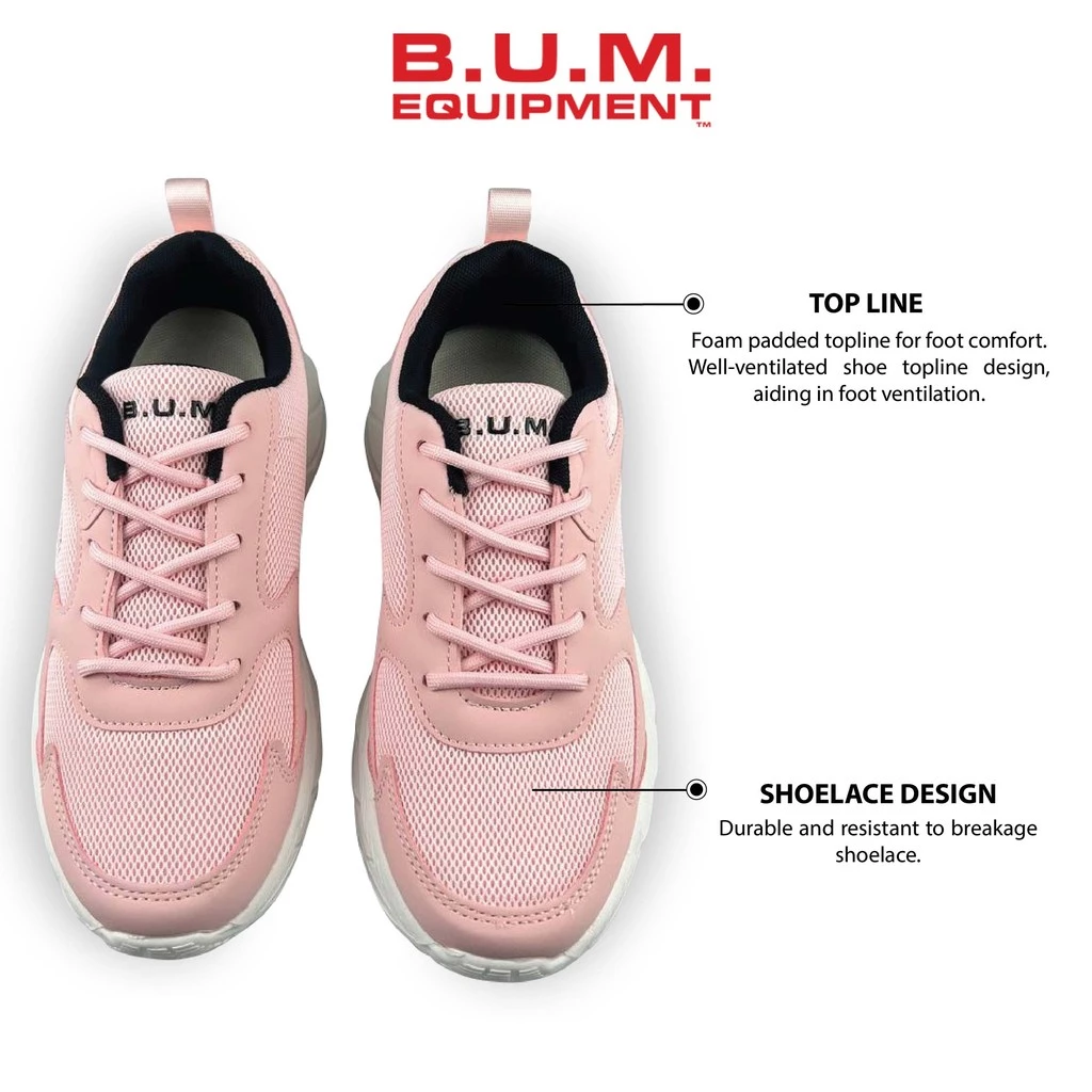 BUM Equipment Kasut Wanita Kasual Ringan Bernafas - Women's Shoes BE99322/BE99323 Pink/White Sneaker