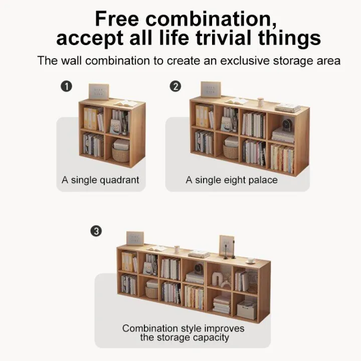 KEKEE-Bookshelf Rak Buku Storage Rack Wooden Multipurpose Rack Display Cabinet Living Room Utility Shelf DIY Kabinet Buku 书架置物架