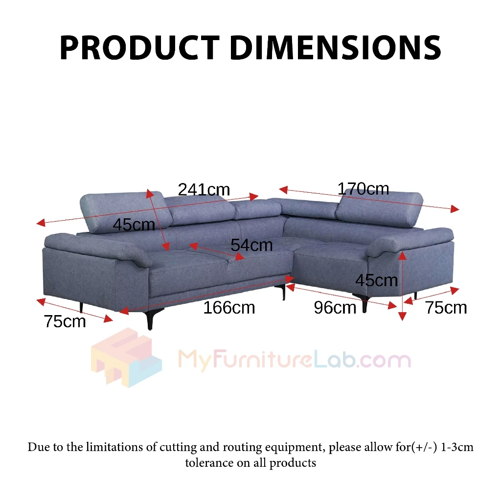 MONROE Sofa Ruang Tamu Sofa Murah Sofa 3 Duduk L Shape Sofa 3 Seater Sofa