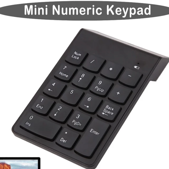 2.4GHz Wireless Numeric Keypad – 18 Keys for Desktop & Laptop