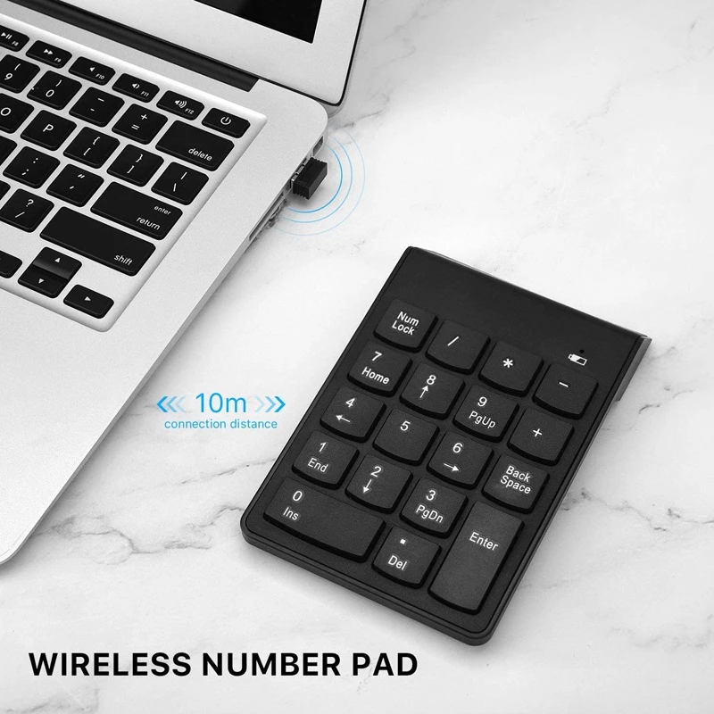 2.4GHz Wireless Numeric Keypad – 18 Keys for Desktop & Laptop