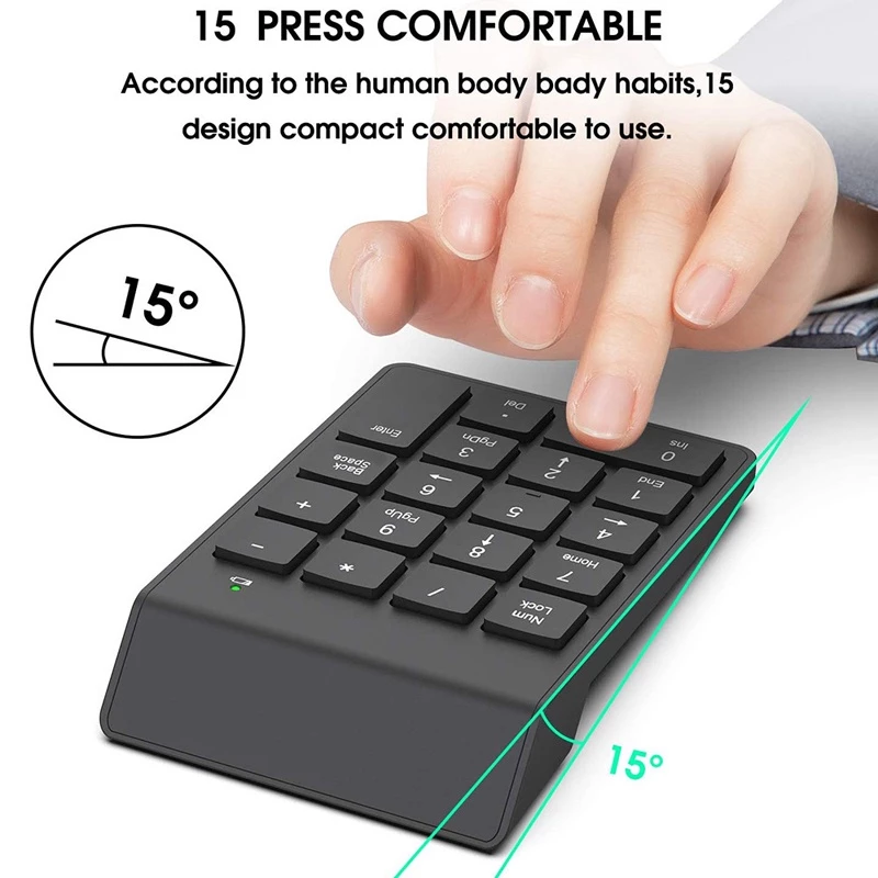 2.4GHz Wireless Numeric Keypad – 18 Keys for Desktop & Laptop