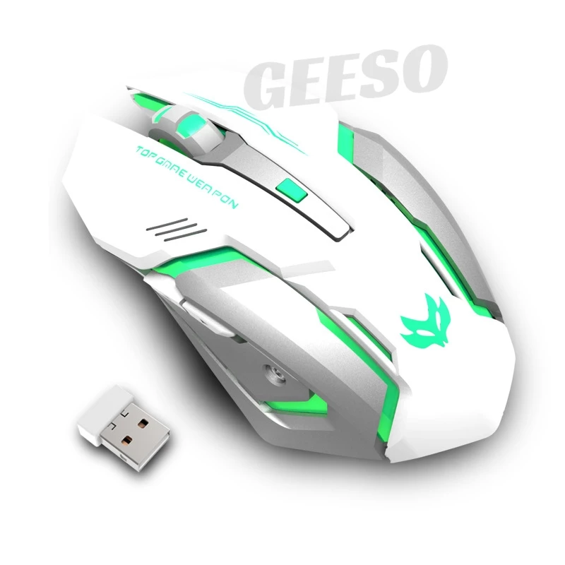 GEESO T1 Wireless Mouse 2.4G Computer Mouse Laptop USB Rechargeable Mute Backlit Mouse Cute Gaming Mouse Wireless