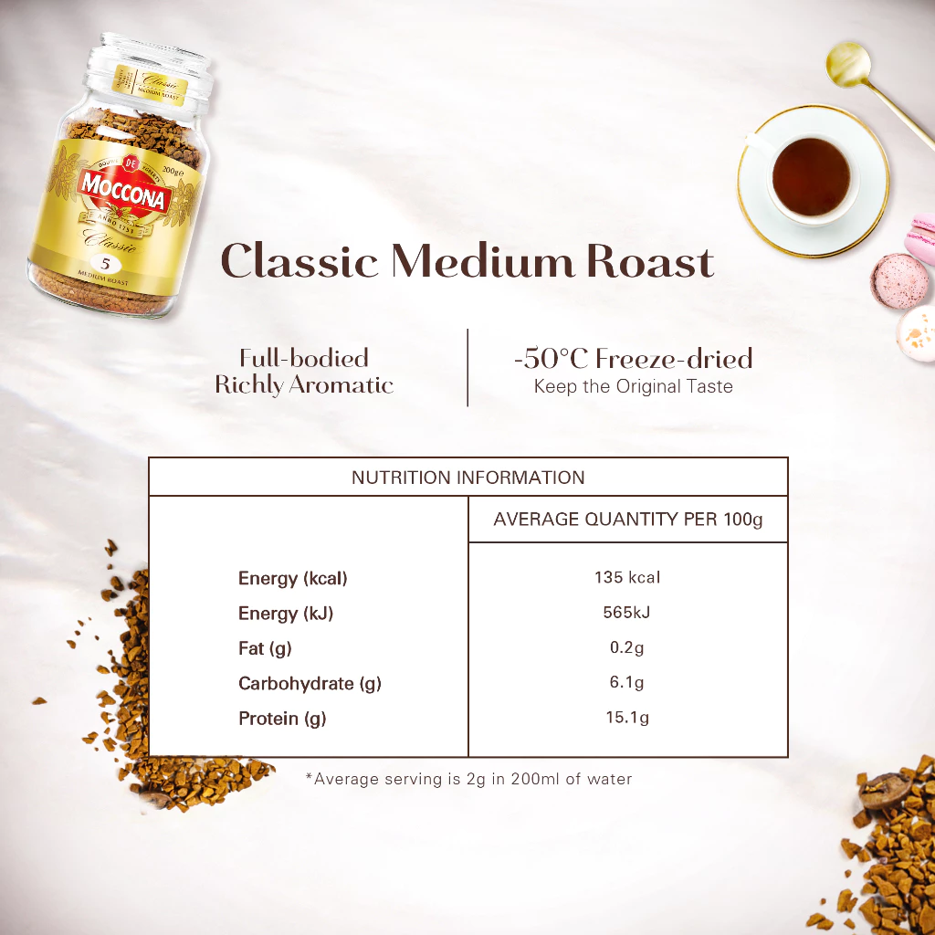 (Bundle of 3) MOCCONA Freeze Dried Instant Coffee Jar, 200g (HALAL)