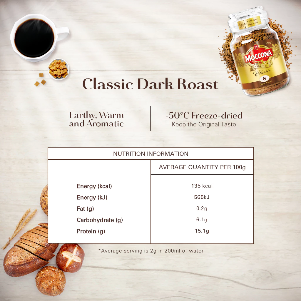 (Bundle of 3) MOCCONA Freeze Dried Instant Coffee Jar, 200g (HALAL)