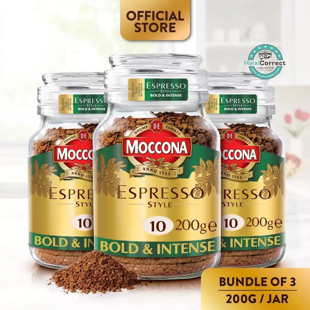 (Bundle of 3) MOCCONA Freeze Dried Instant Coffee Jar, 200g (HALAL)