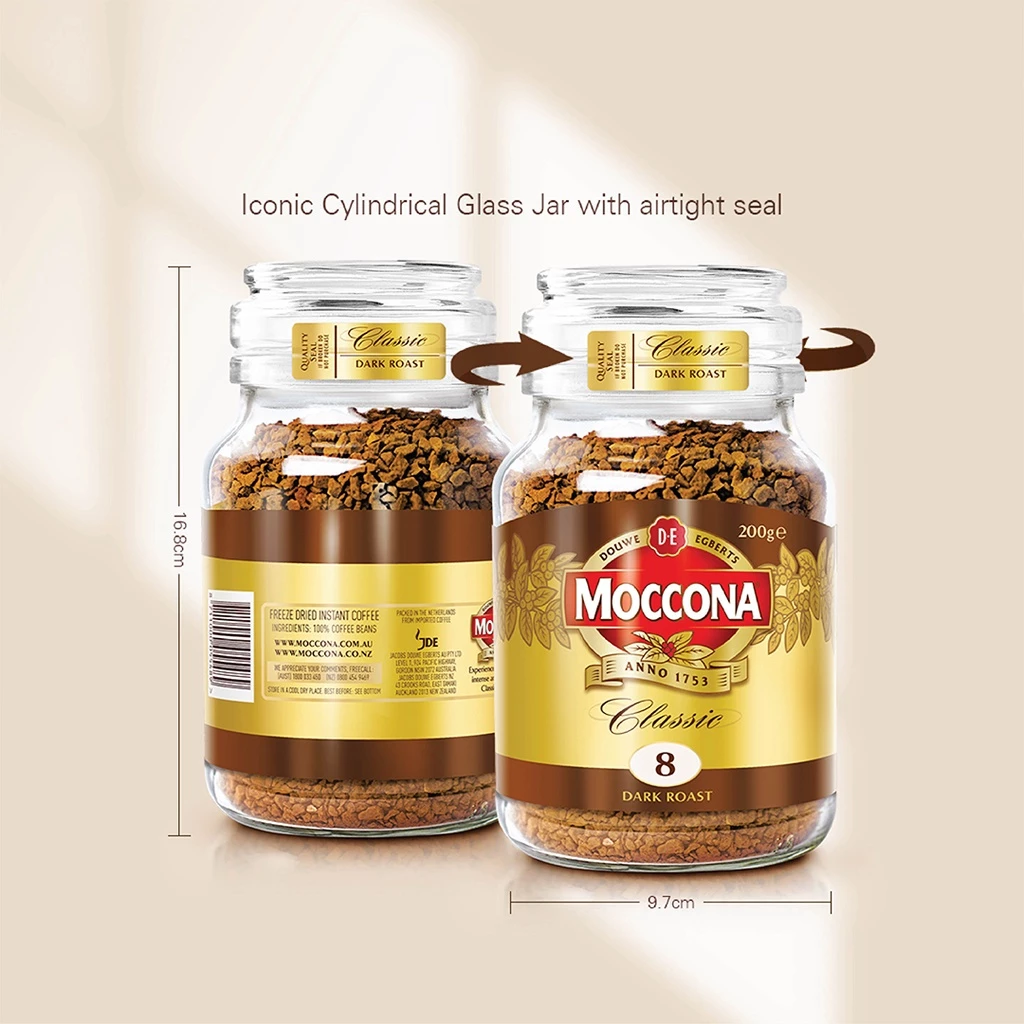 (Bundle of 3) MOCCONA Freeze Dried Instant Coffee Jar, 200g (HALAL)