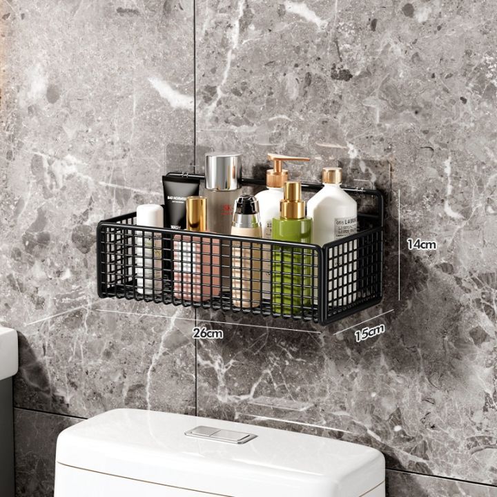 Bathroom Organiser Multifunctional Toiletries Organiser No-Punch Bathroom Shelf Bathroom Kitchen Wall Mount Storage Rack