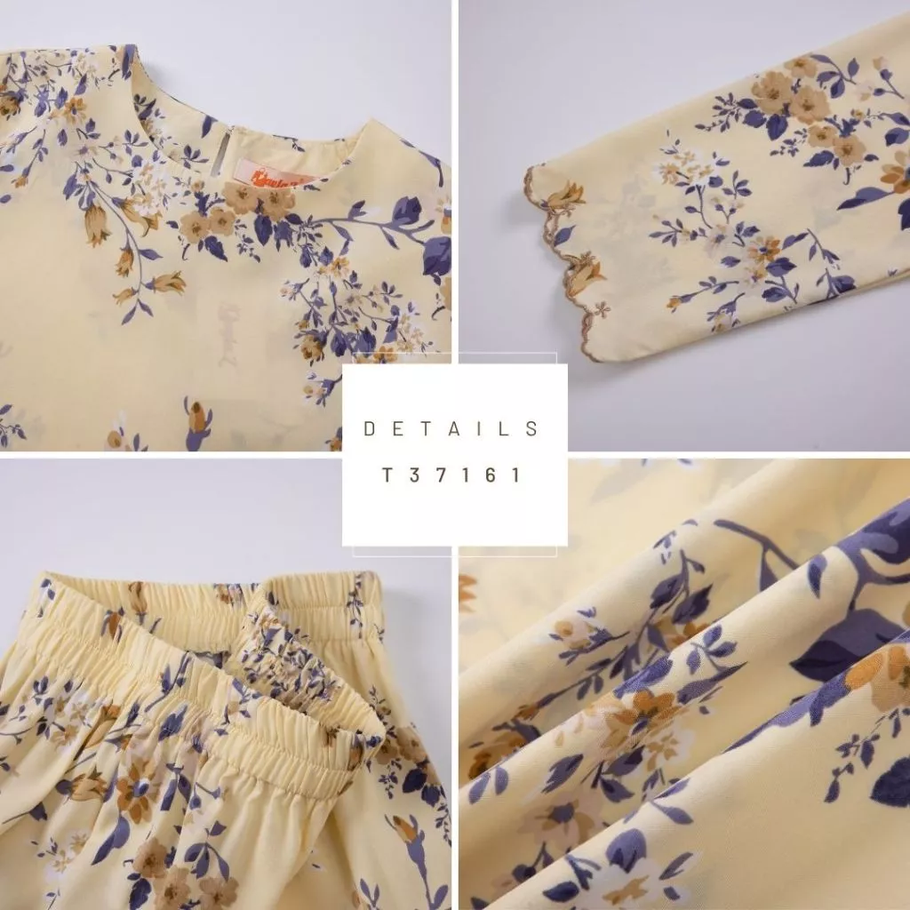 [Nayla.z]Dewasa Saiz36-52(S-6XL)Set Baju Kurung(T37161)Sedondon CorakBunga Bersulam MiniModenSlimFit