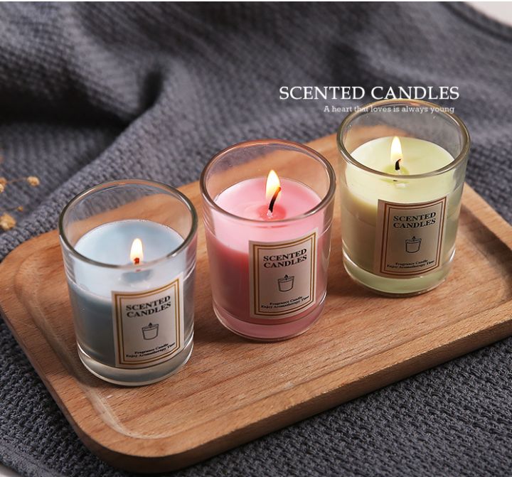 Scented Candles Door Gift Set Aromatherapy Candle Fragrance Soy Wax Essential Oil Candle Wangi Lilin soywax