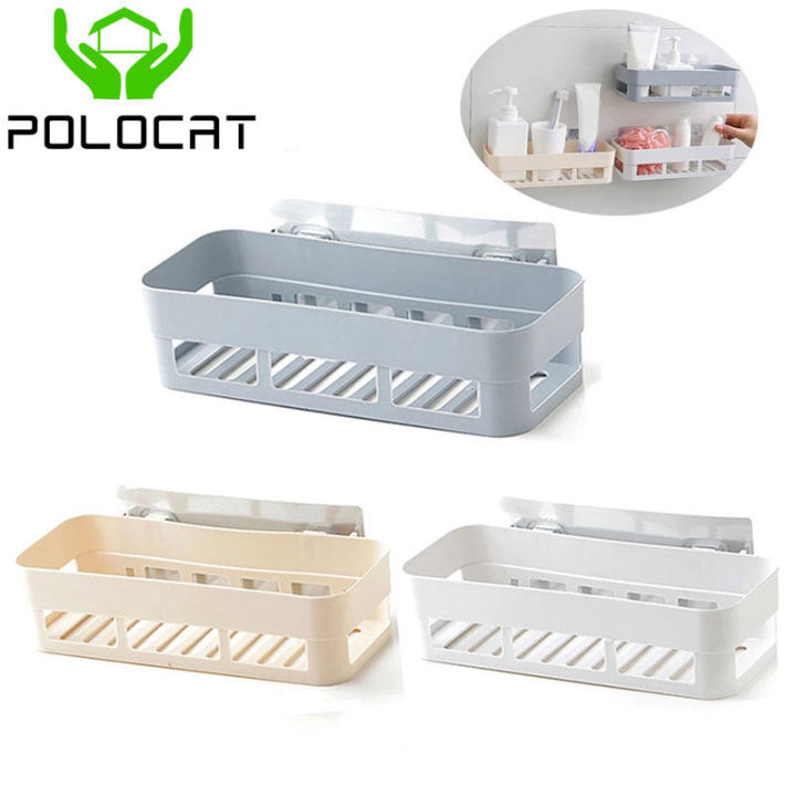 Polocat Adhesive Wall Storage Bathroom Rack,Bathroom Organizer Accessories,Seamless Wall-Mounted Toilet Shelves