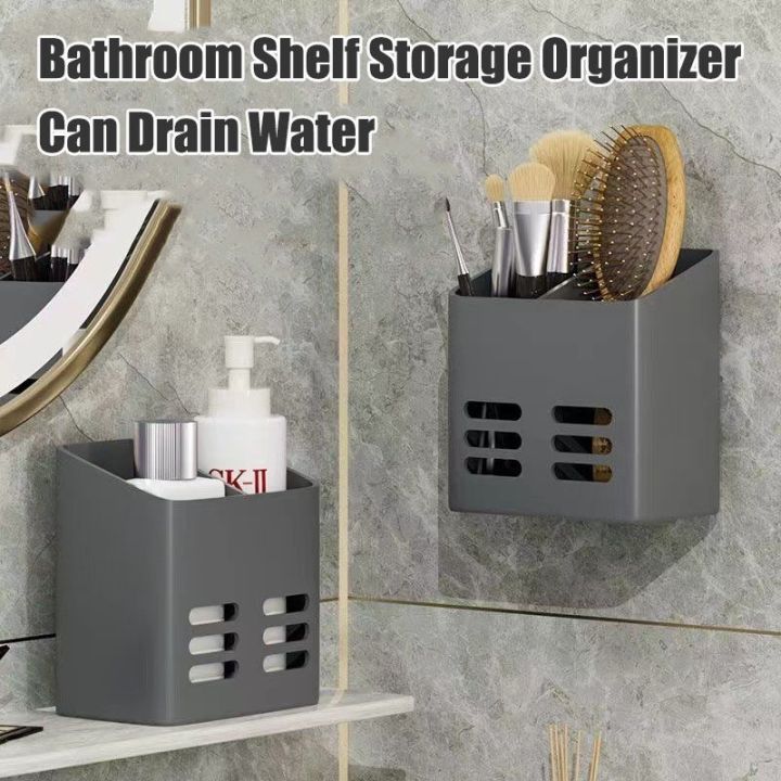 YESPERY Bathroom Shelf Makeup Storage Basket Punch Free Toiletries Shelves Wall Mount Comb Skin Care Product Rack Bathroom Accessories