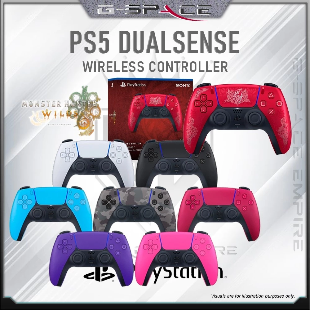 ORIGINAL Sony Playstation 5 DualSense PS5 Wireless Official Controller - Red White Black 30th Anniversary Monster Hunter